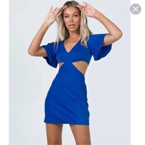 Princess Polly Blue Cutout Mini Dress - Women Size 4